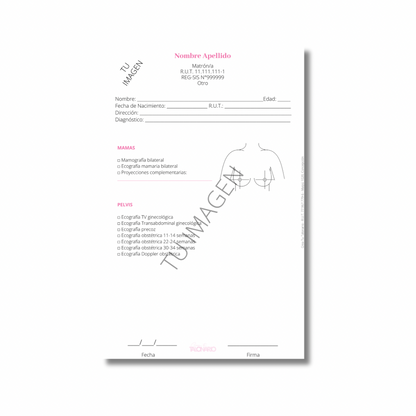 Talonario para matrona personalizado - 100 hojas