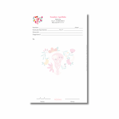 PROMO 3 Talonarios para matronas diseño predeterminado - 100 hojas