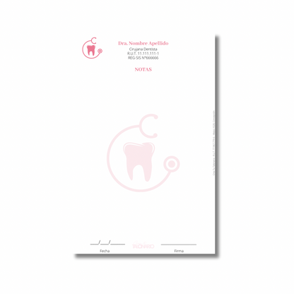 PROMO 3 Talonarios para odontólogos diseño predeterminado - 100 hojas