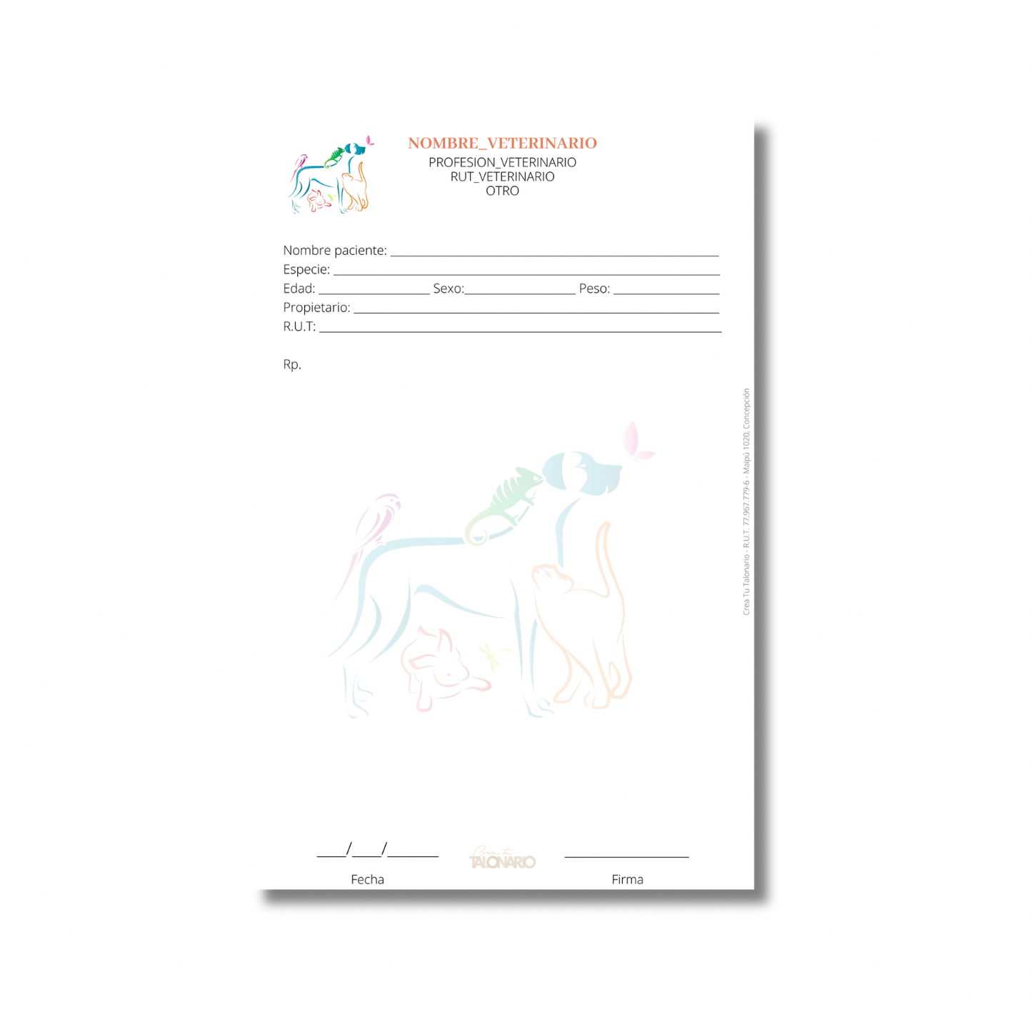 PROMO 3 Talonarios para Veterinarios/as predeterminado - 100 hojas