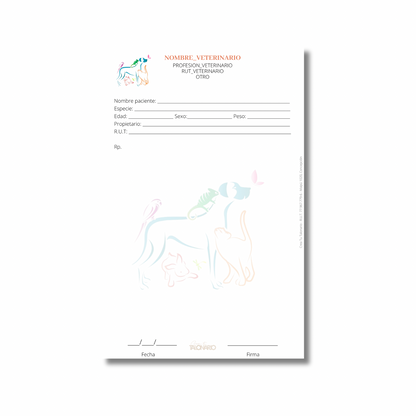 PROMO 3 Talonarios para Veterinarios/as predeterminado - 100 hojas