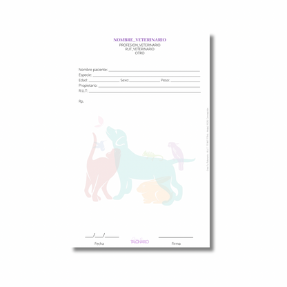 PROMO 3 Talonarios para Veterinarios/as predeterminado - 100 hojas