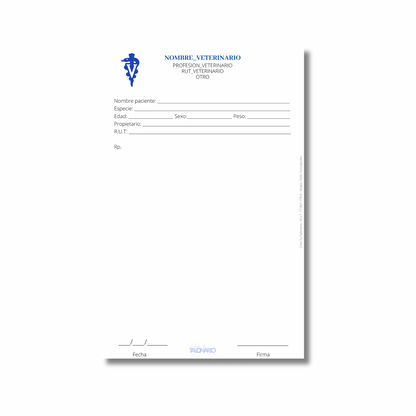 PROMO 3 Talonarios para Veterinarios/as predeterminado - 100 hojas
