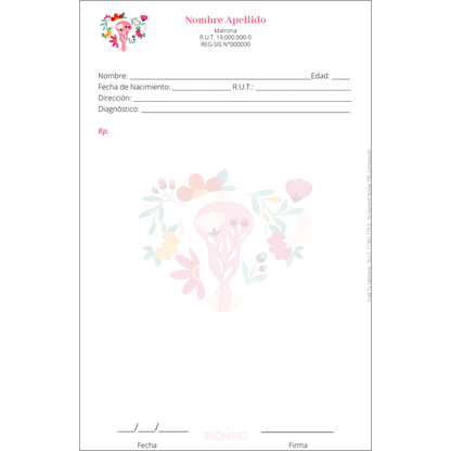 Talonario para matrona personalizado - 100 hojas