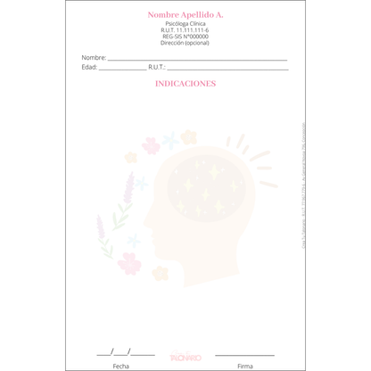 Talonario de Indicaciones personalizado - 100 hojas