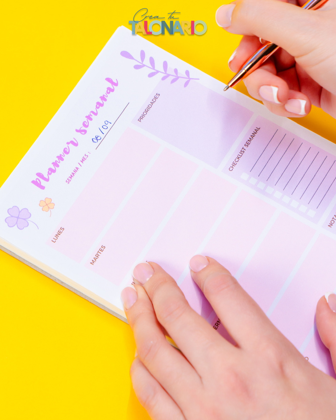 Planner Semanal media carta estilo 1