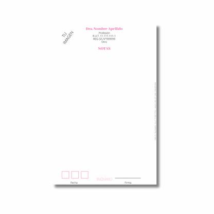 Talonario para Odontólogos personalizado - 100 hojas