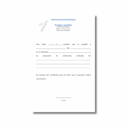 Talonario para enfermera/o personalizado - 100 hojas