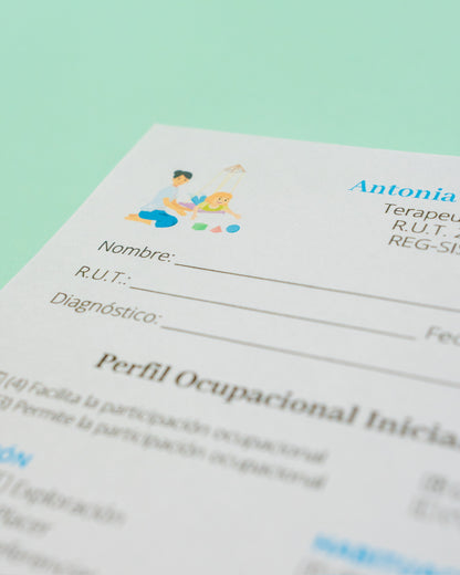 Talonario para terapeuta ocupacional personalizado - 100 hojas