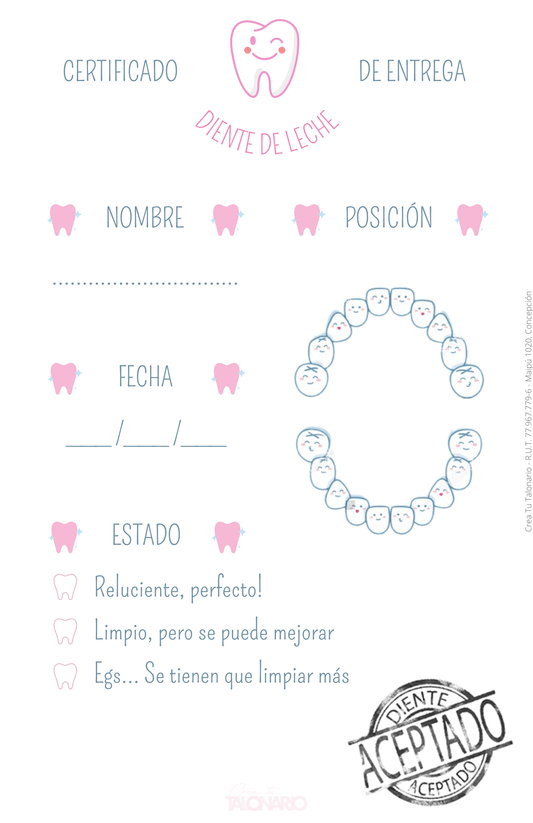 Certificado Diente de Leche