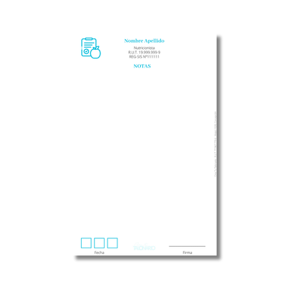 Talonario para nutricionistas diseño predeterminado - 100 hojas