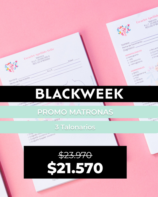 PROMO 3 Talonarios para matronas diseño predeterminado - 100 hojas