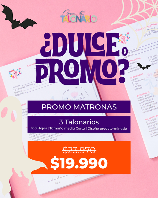 PROMO 3 Talonarios para matronas diseño predeterminado - 100 hojas