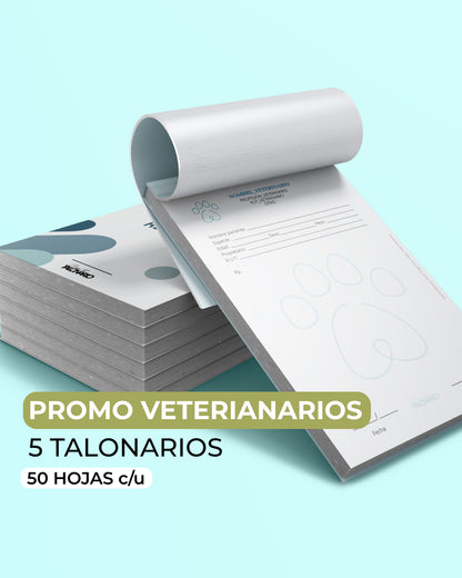 PROMO 5 Talonarios para Veterinarios/as predeterminado - 50 hojas