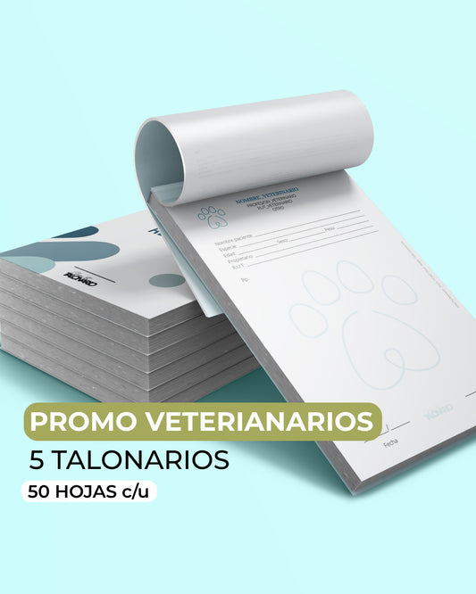 PROMO 5 Talonarios para Veterinarios/as predeterminado - 50 hojas